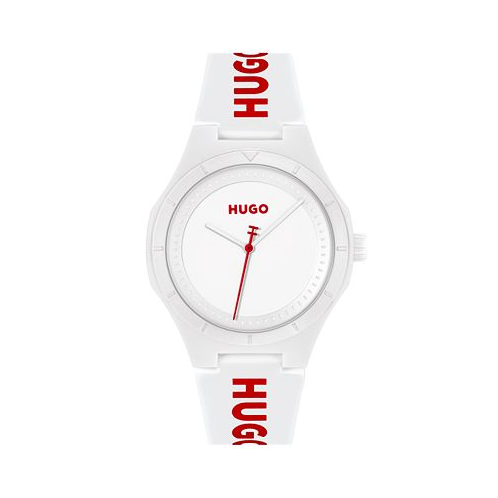 Hugo Boss HUGO Mens Lit for Him Quartz White Silicone Watch 42mm