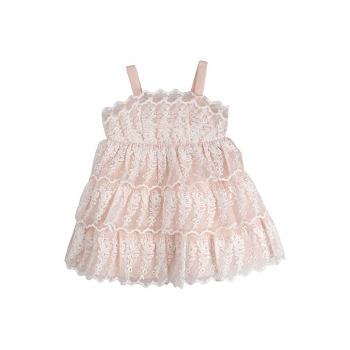 Rare Editions Baby Girls Tiered Embroidered Organza Dress