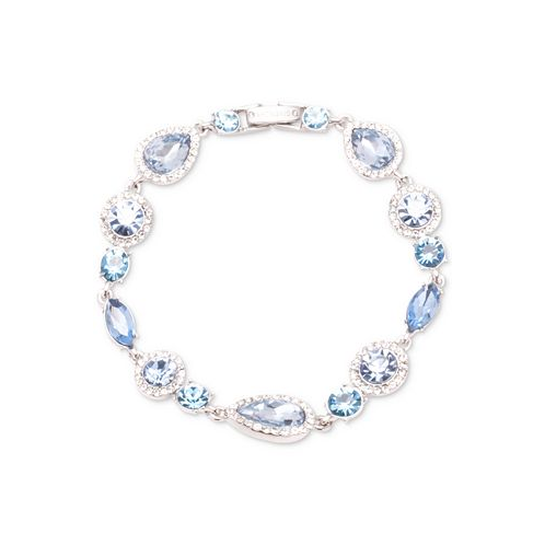 Givenchy Silver-Tone Teardrop Round Crystal Flex Bracelet