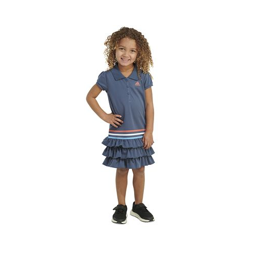 Adidas Little & Toddler Girls Short-Sleeve Ruffled Polo Dress