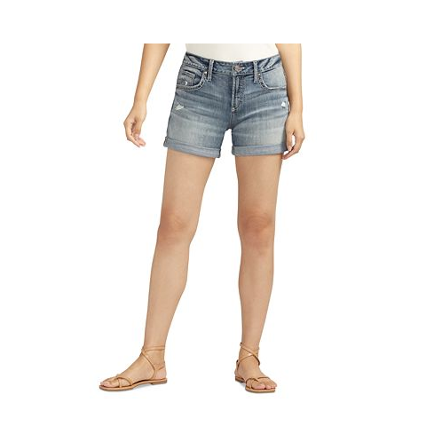 Silver Jeans Co. Womens Boyfriend Luxe Stretch Mid Rise Denim Shorts