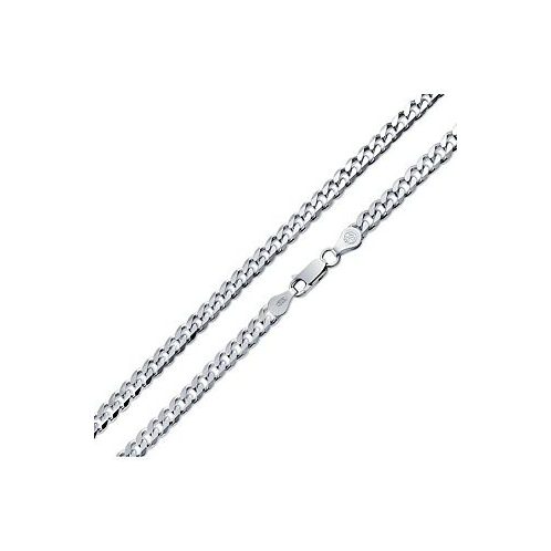 Bling Jewelry Mens Solid 6MM Diamond Cut .925 Sterling Silver Miami Cuban Curb Chain Necklace For Men s Women 16 Inch