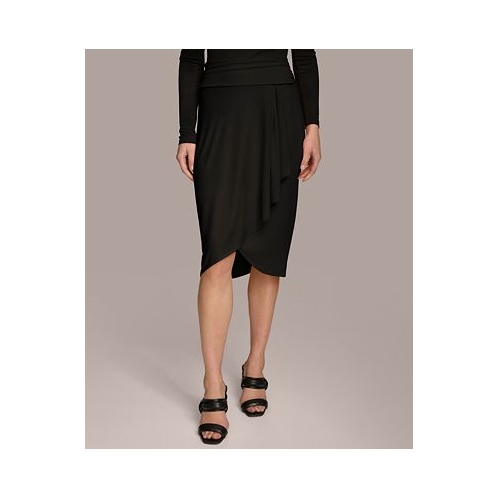 Donna Karan Womens Faux Wrap Skirt