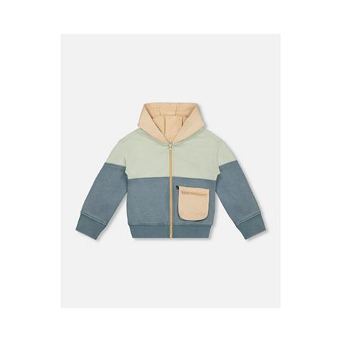 Deux par Deux Baby Boy French Terry Hooded Cardigan Pine Green - Infant