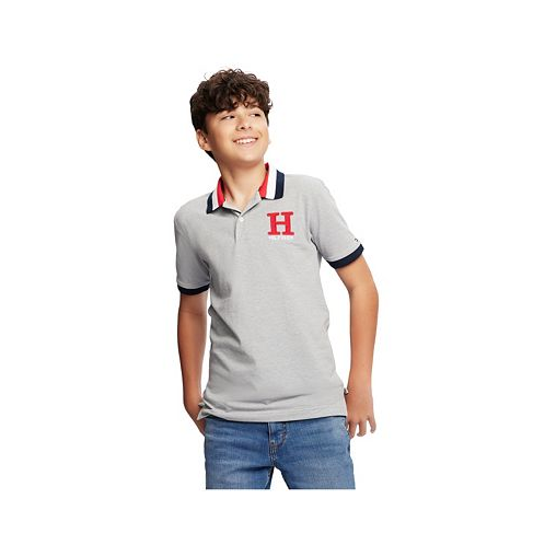 Tommy Hilfiger Little Boys Striped Collar Embroidered Matt Polo