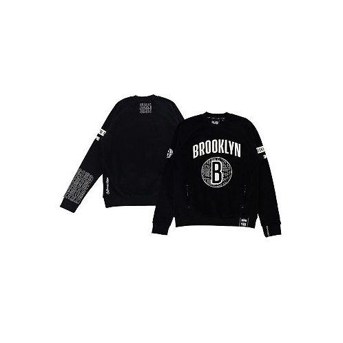 Two Hype Mens and Womens NBA x Black Brooklyn Nets Culture & Hoops Heavyweight Pullover Sweatshirt
