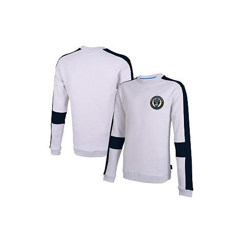Stadium Essentials Mens White Philadelphia Union Half Time Pullover Sweatshirt