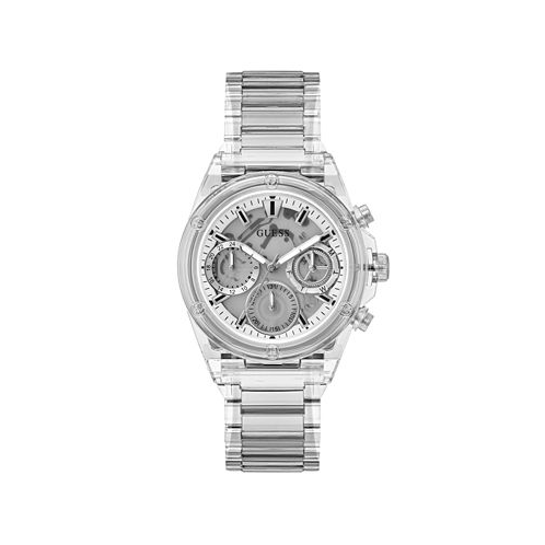 GUESS Womens Multifunction Clear Nylon Watch 39mm