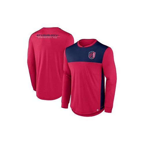 Fanatics Mens Red St. Louis City SC Mid Goal Long Sleeve T-shirt