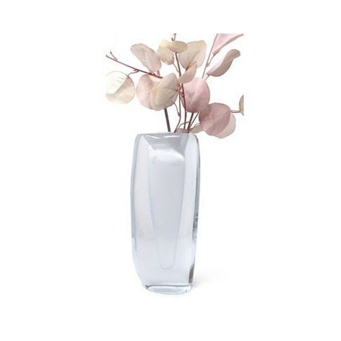 Vivience 11.5H White Inner Double Wall Glass Vase