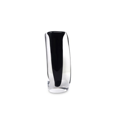 Vivience 11.5H Black Inner Double Wall Glass Vase