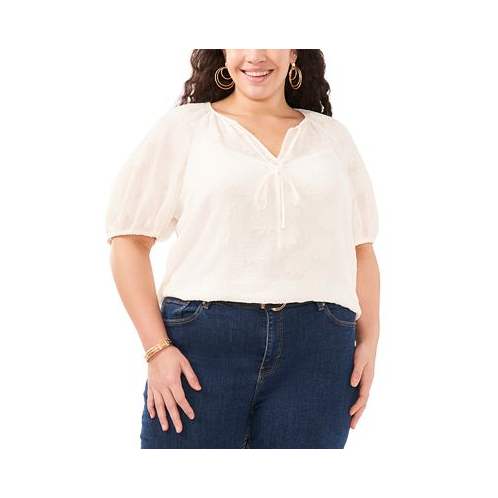 Vince Camuto Plus Size Puff-Sleeve Blouse
