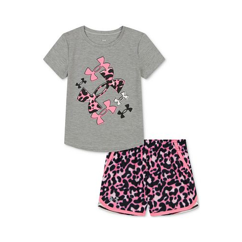 Under Armour Toddler & Little Girls Logo T-Shirt & Printed Woven Shorts 2 Piece Set
