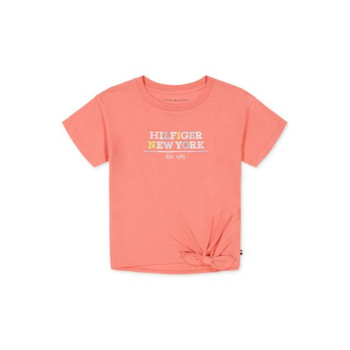Tommy Hilfiger Toddler Girls Tie-Front Logo Graphic T-Shirt