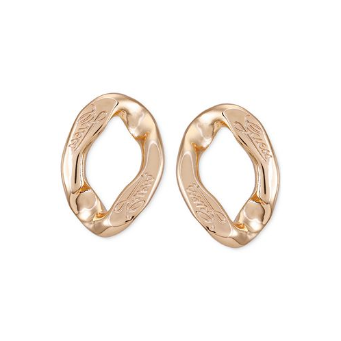 GUESS Gold-Tone Logo-Detail Curb Chain Link Drop Earrings