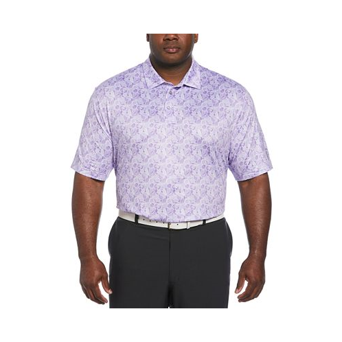 PGA TOUR Mens Big & Tall Stretch Moisture-Wicking Floral Golf Polo Shirt