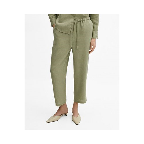 MANGO Womens 100% Linen Pants