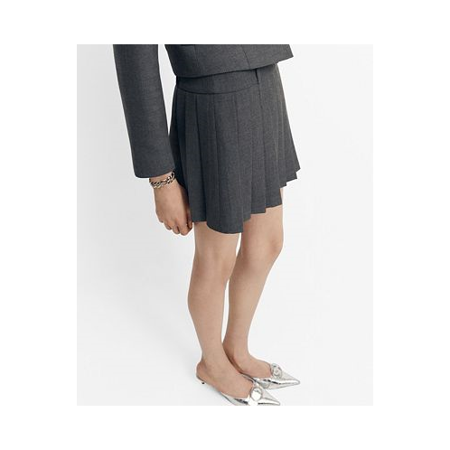 MANGO Womens Pleated Mini-Skirt