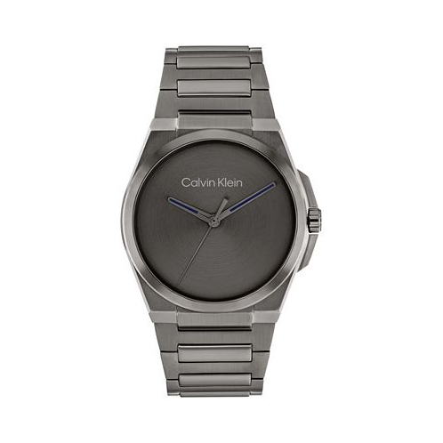 Calvin Klein Mens Meta-Minimal Grey Stainless Steel Watch 41mm