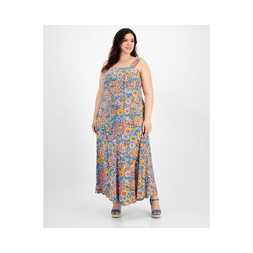 Vince Camuto Plus Size Thick Strap Tiered Maxi Dress
