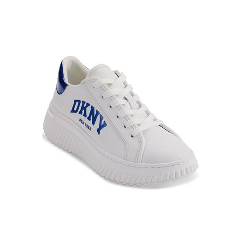 DKNY Womens Leon Lace-Up Logo Sneakers