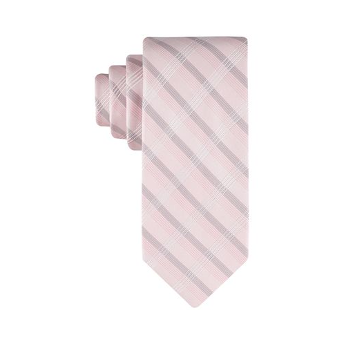 Calvin Klein Mens Creme Plaid Tie