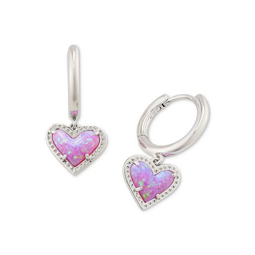 Kendra Scott Pave & Colored Heart Charm Huggie Hoop Earrings