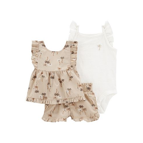 Carters Baby Girls 3 Piece Palm Tree Outfit Set