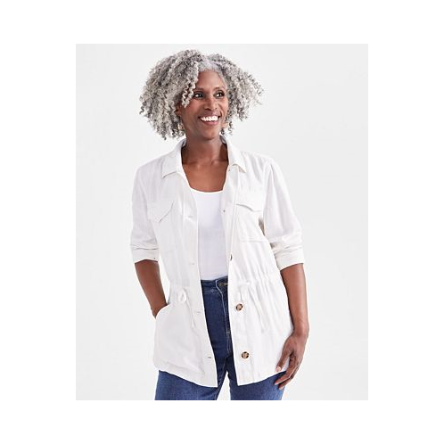 Style & Co Petite Linen-Blend Field Jacket