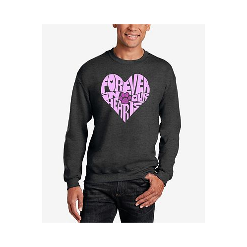 LA Pop Art Forever In Our Hearts - Mens Word Art Crewneck Sweatshirt