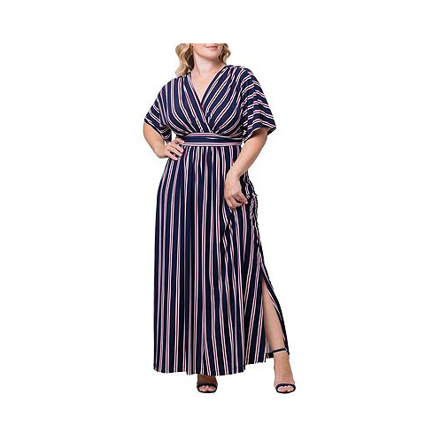 Kiyonna Plus Size Vienna Kimono Sleeve Long Maxi Dress