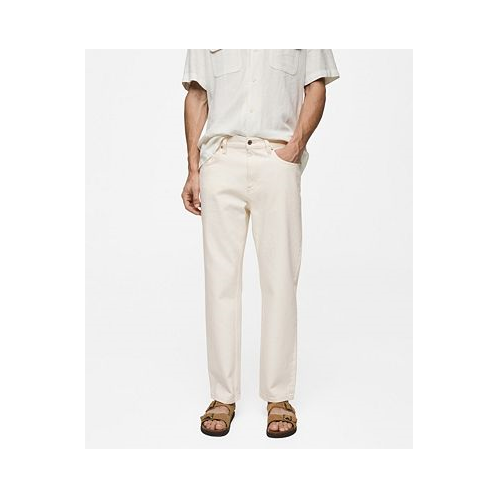 MANGO Mens Relaxed Fit Cotton Jeans
