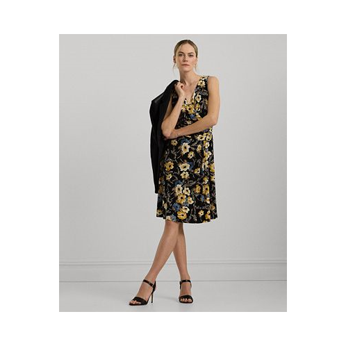 POLO Ralph Lauren Womens Floral Surplice Jersey Sleeveless Dress