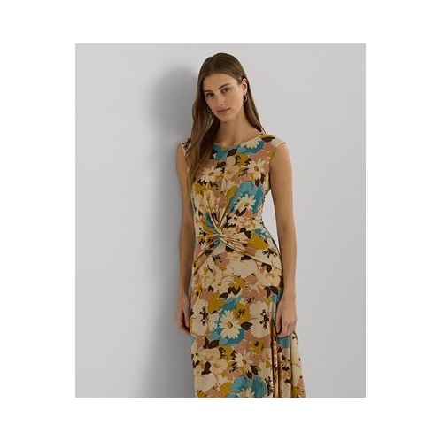 POLO Ralph Lauren Womens Floral Twist-Front Jersey Dress
