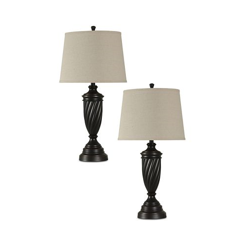 StyleCraft Home Collection StyleCraft Set of 2 Bronze-Tone Table Lamps
