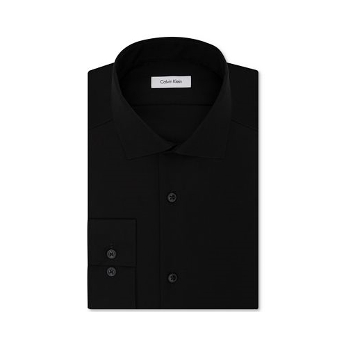 Calvin Klein Mens Slim-Fit Non-Iron Spread Collar Herringbone Dress Shirt