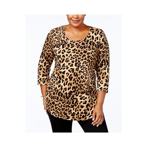 JM Collection Plus Size Printed Top