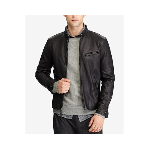 Polo Ralph Lauren Mens Cafe Racer Leather Jacket