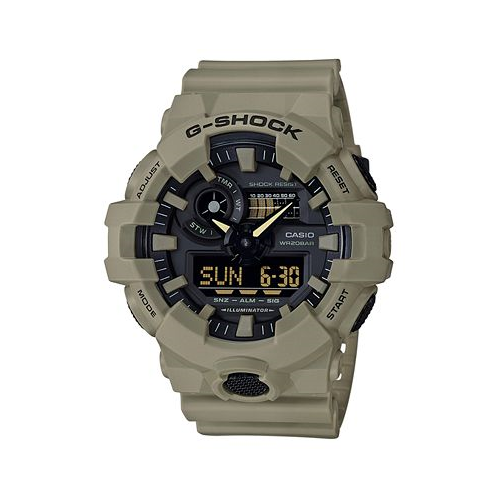 G-Shock Mens Analog-Digital Beige Resin Strap Watch 53mm