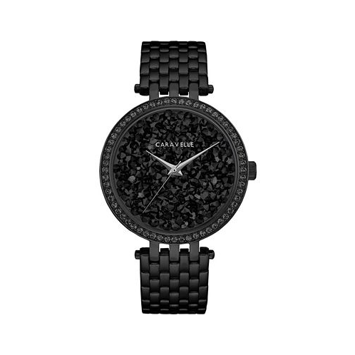 Caravelle Womens Black Stainless Steel Bracelet Watch 38mm