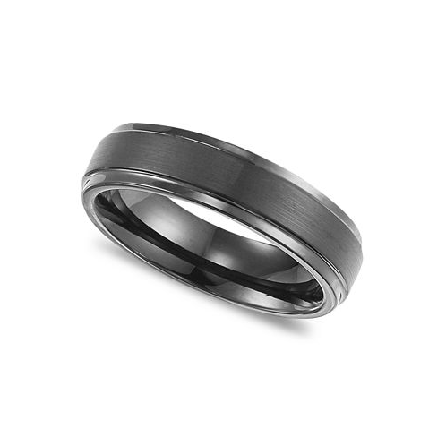 Triton Mens Black Tungsten Carbide Ring Comfort Fit Wedding Band (6mm)