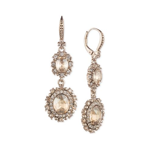 Marchesa Gold-Tone Crystal Double Drop Earrings