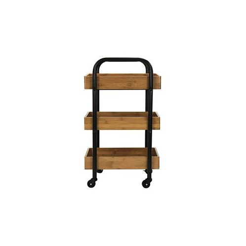 Oceanstar Portable Storage Cart with 3 Easy Removable Bamboo Trays