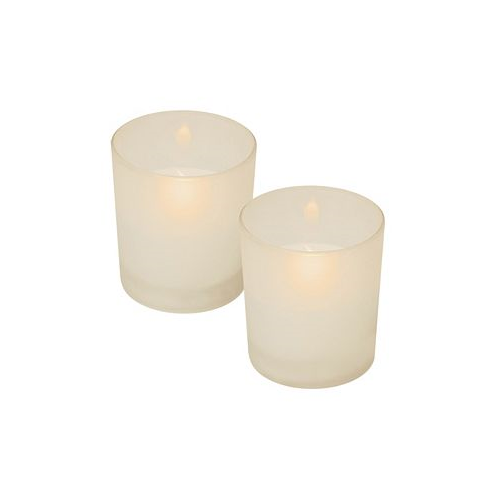 JH Specialties Inc/Lumabase Lumabase Set of 2 Frosted Glass Flickering LED Candles