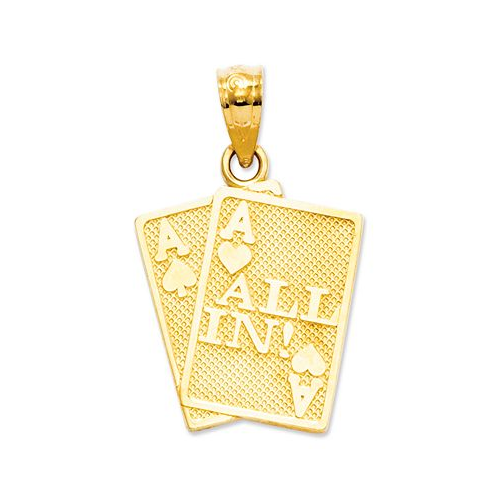 Macys 14k Gold Charm Ace of Hearts and Spades All In Charm