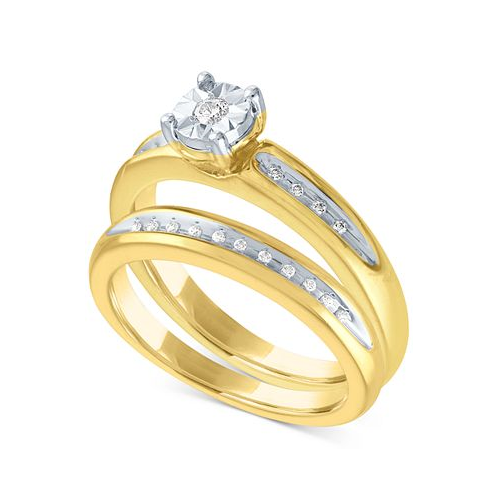 Promised Love Diamond Bridal Set (1/10 ct. t.w.) in 14k Gold Over Sterling Silver