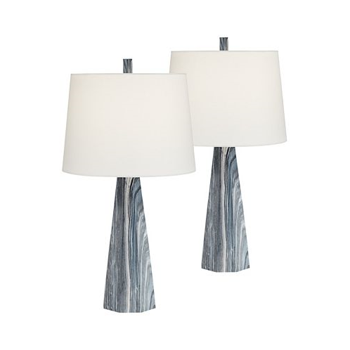 Pacific Coast Poly Marble Look Table Lamps - Set of 2