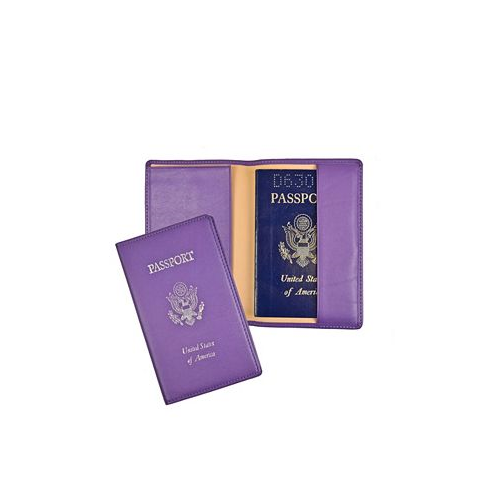 ROYCE New York Mens Foil Stamped RFID Blocking Passport Case