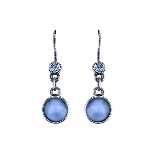 2028 Pewter Tone Lt. Blue Moonstone Drop Earrings