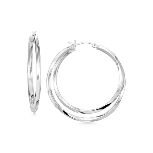 Macys Interlocking Hoop Earrings in 14k Gold-Plated Silver and Sterling Silver